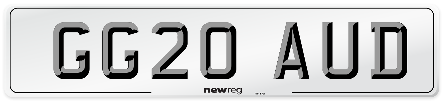 GG20 AUD Number Plate from New Reg